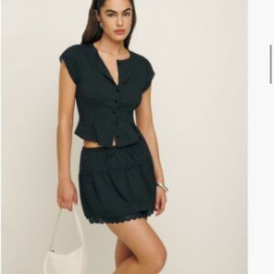 Reformation Black Mini Skirt
